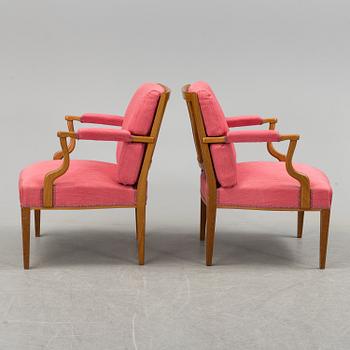 A pair of "model 969" armchairs by Josef Frank, Svenskt Tenn.