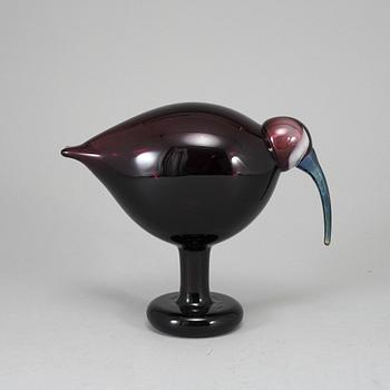 OIVA TOIKKA, OIVA TOIKKA, lasilintu, Red Ibis (Punainen Ibis) signeerattu O. Toikka Nuutajärvi.