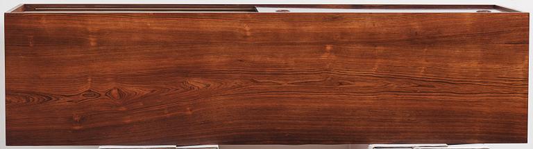 Finn Juhl, a rare wall mounted palisander sideboard, Bovirke, Denmark 1950s.