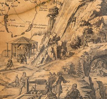 Johann Baptist Homann, karta över södra Norge, kopparstick Nürnberg 1729.