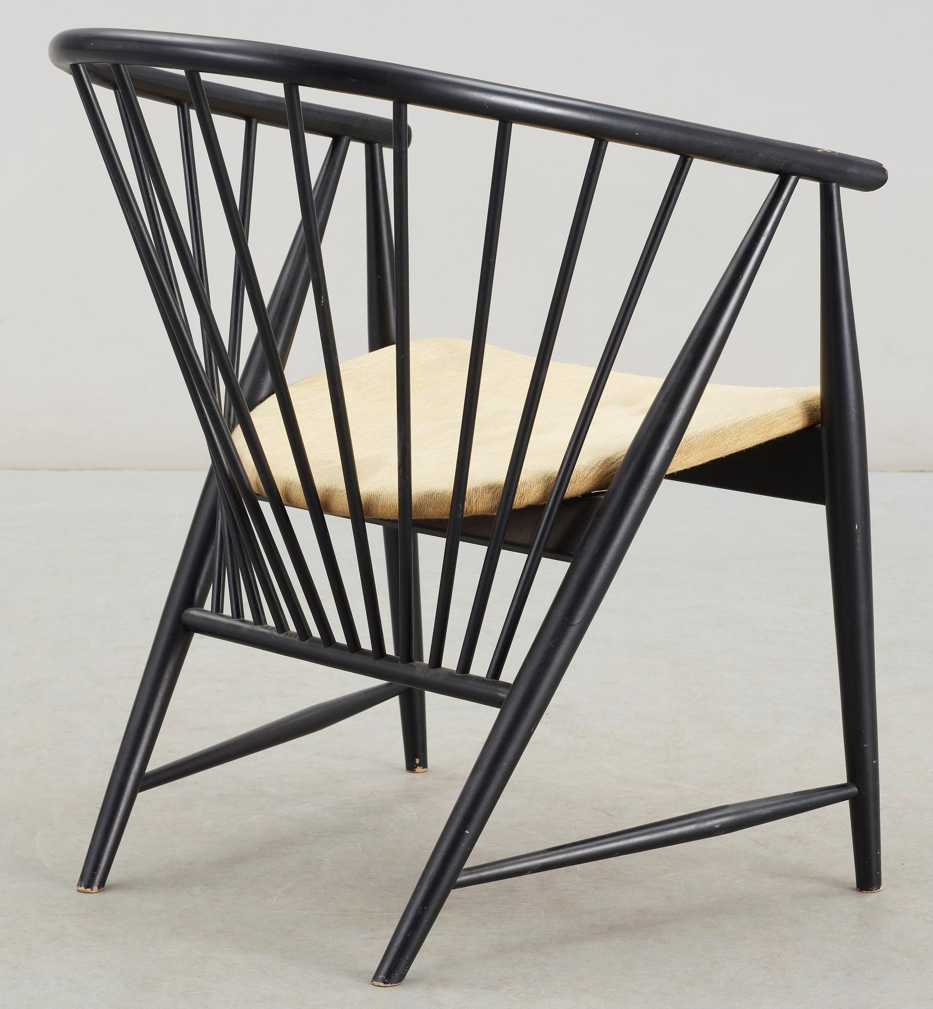 KARMSTOL, "Solfjädern", Sonna Rosén, Nässjö Stolfabrik, formgiven 1948.