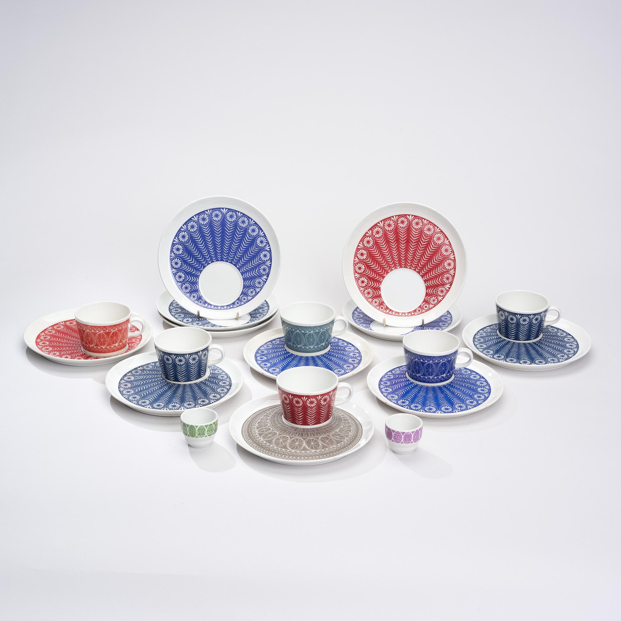 SERVISDELAR, 19 st, "Pikapala-astiat" (Frukostset), Arabia 1961-66.