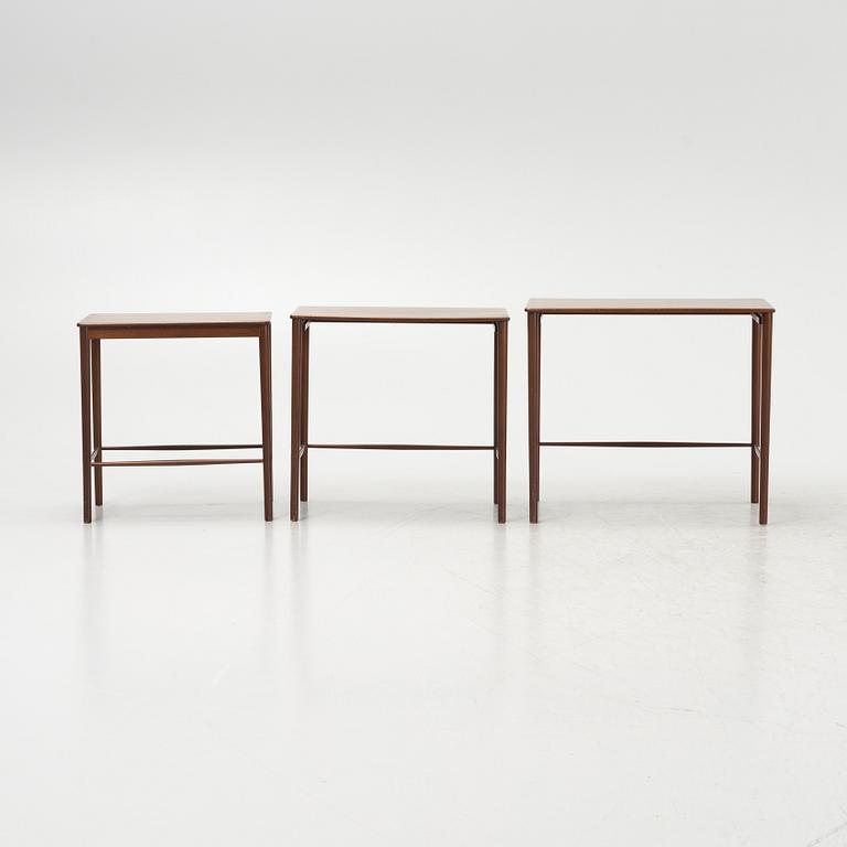 A 3-piece nest table, 1950s/1960s, Denmark.