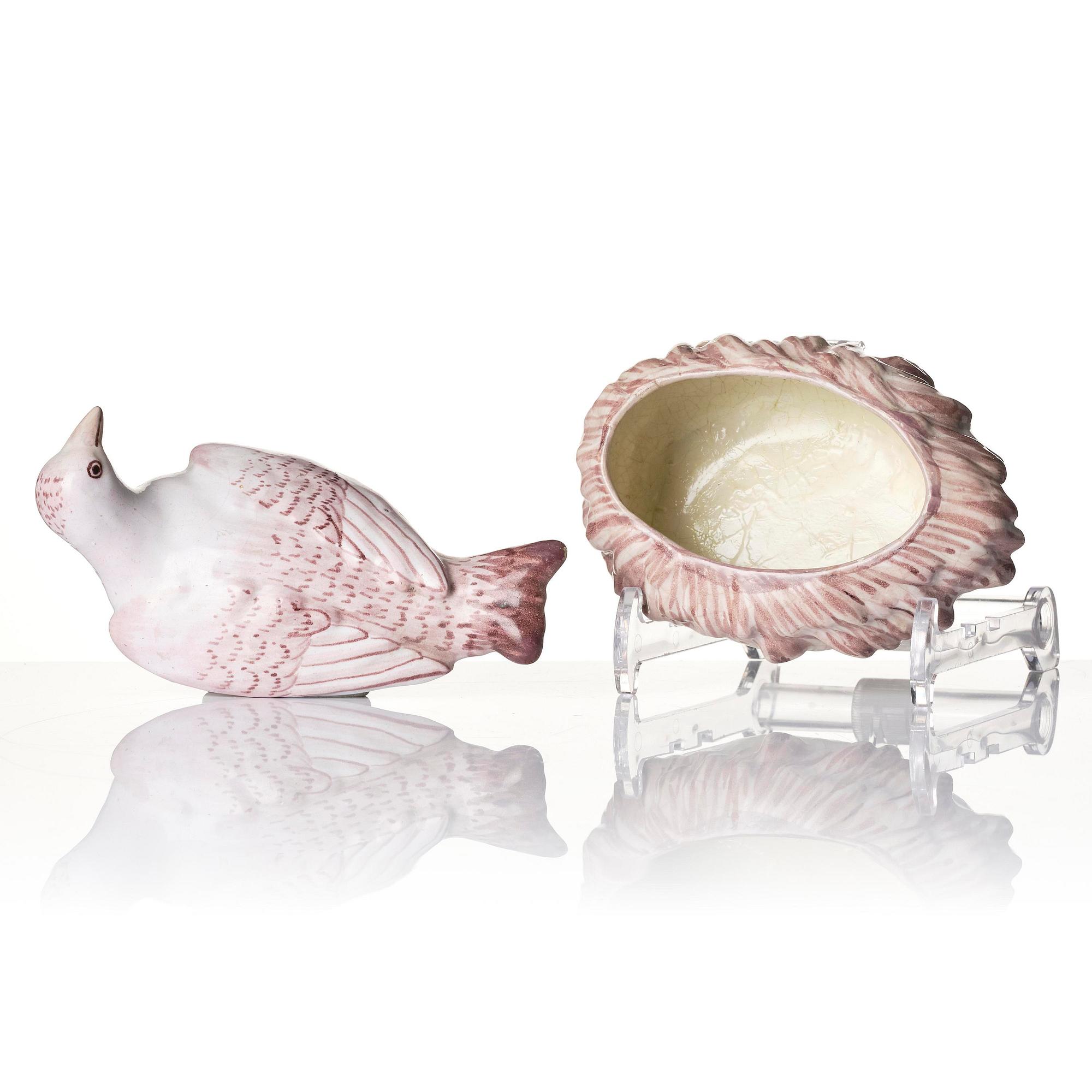 A Swedish Marieberg faience butter tureen, 18th century.