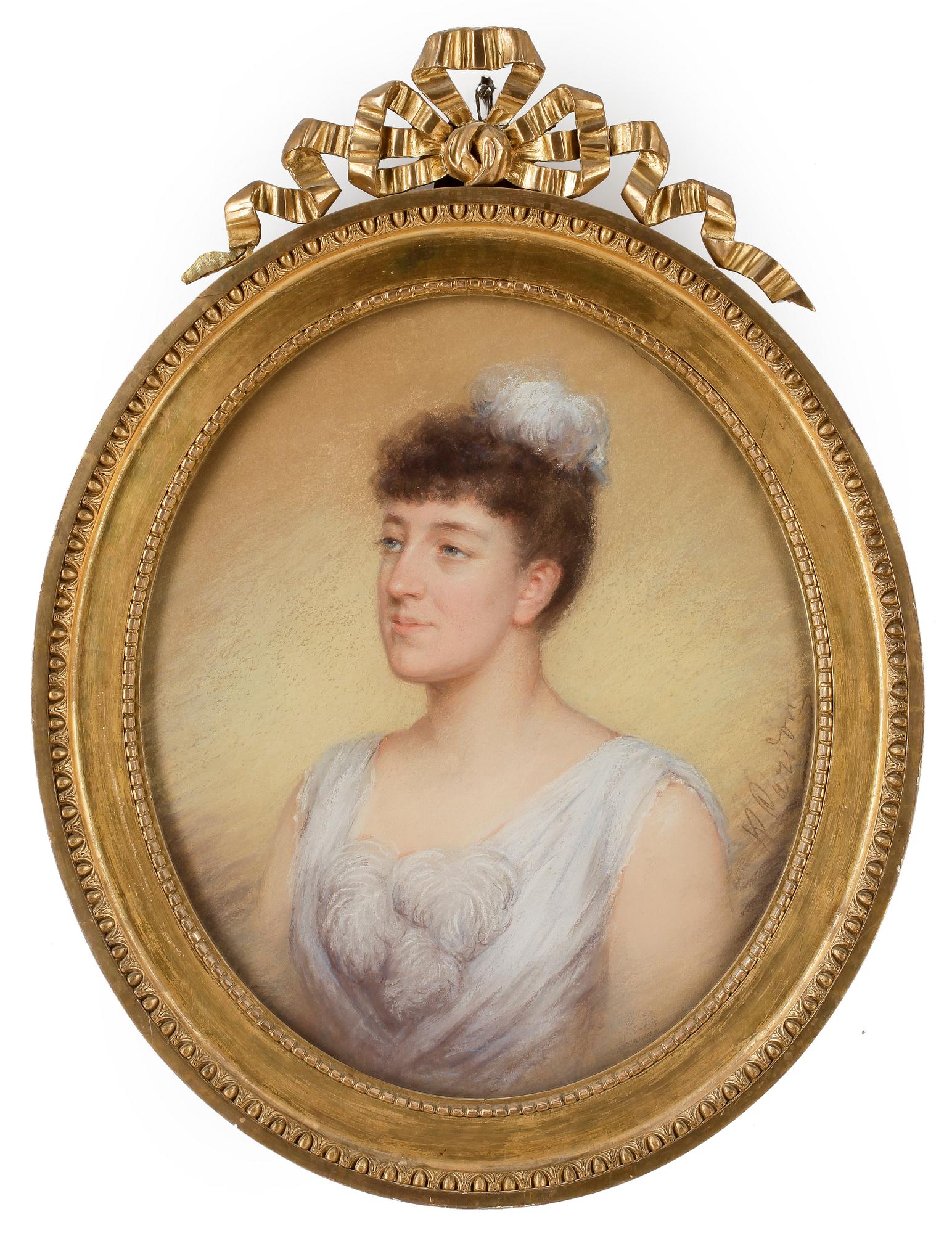 PORTRÄTT, ett par, pastell, ej signerade 1800-tal.