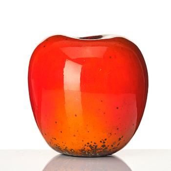 Hans Hedberg, a faience sculpture of an apple, Biot France.