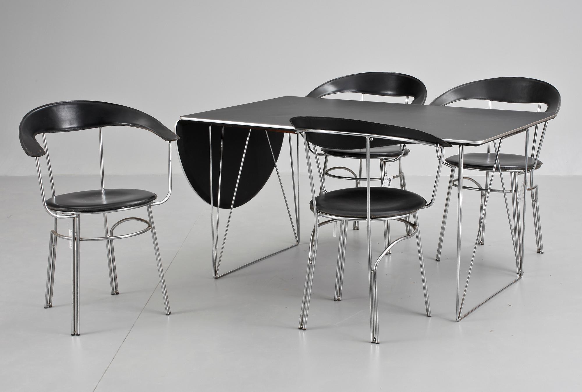 BORD samt STOLAR, 4 st, Gangse Möbler, Danmark, 1960/70-tal.