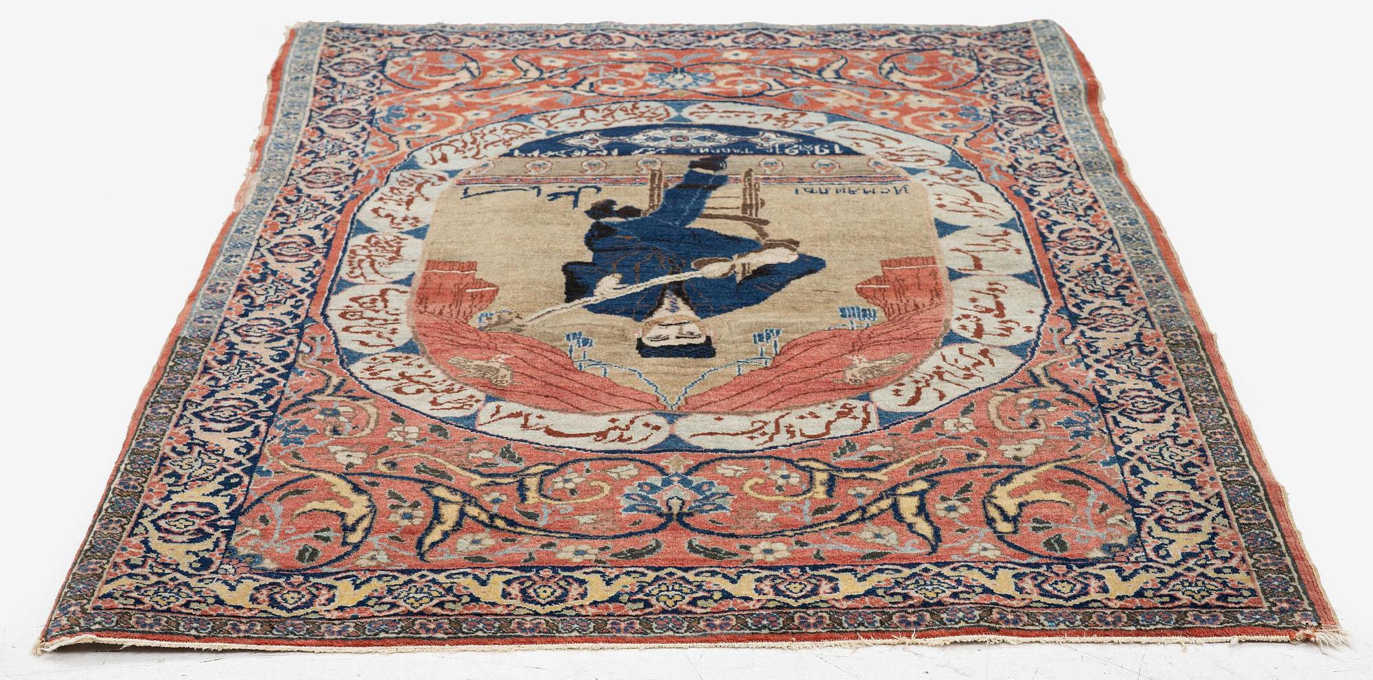 An antique pictorial Tabriz, Northwest Persia, c. 125 x 85 cm.