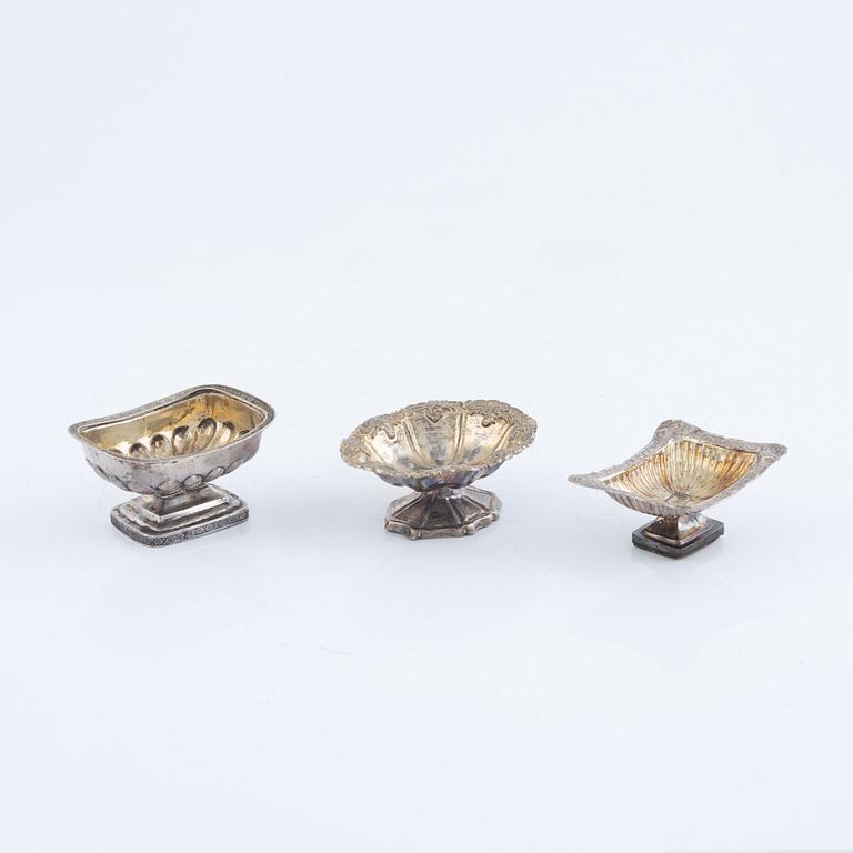 Salt cellars, 3 pcs, silver, Russia, including Moscow 1849, assay master Andrej Antonowitsch Kowalskij.