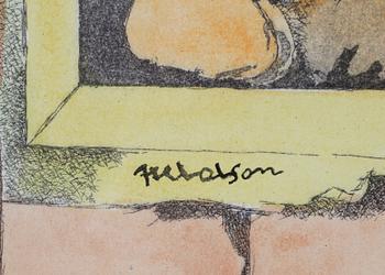 AXEL OLSON, blandteknik, signerad.