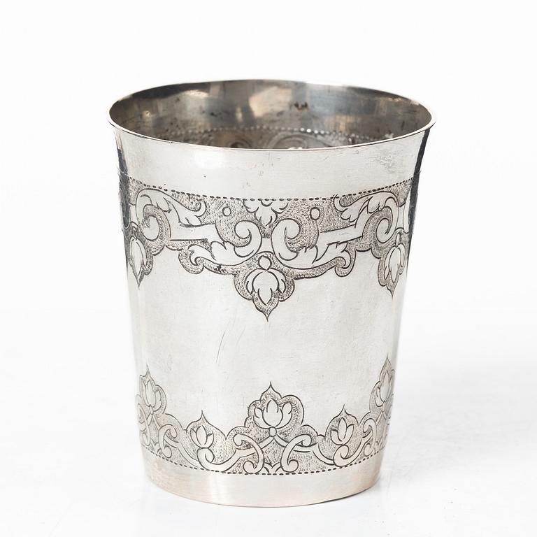 A Baroque silver beaker, first half of the 18th Century.