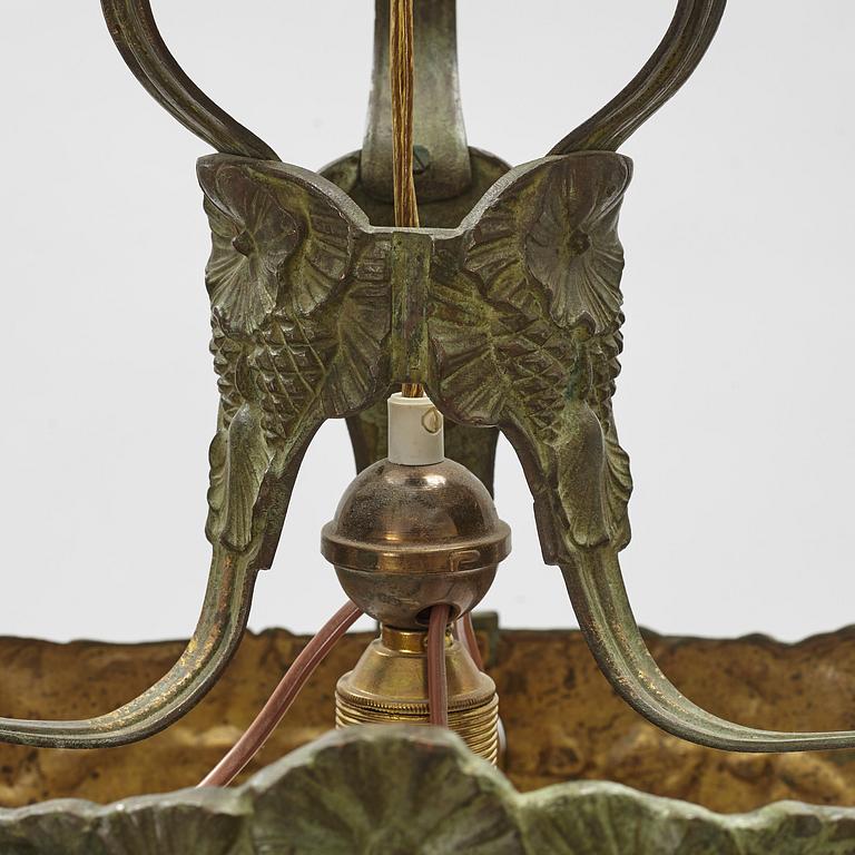 Taklampa, brons, Jugend, Böhlmarks lampfabrik 1907-24.