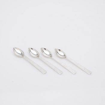 Georg Jensen, kaffeskedar, 11 st, sterling silver, modell "Bernadotte", design Sigvard Bernadotte, Köpenhamn, Danmark.