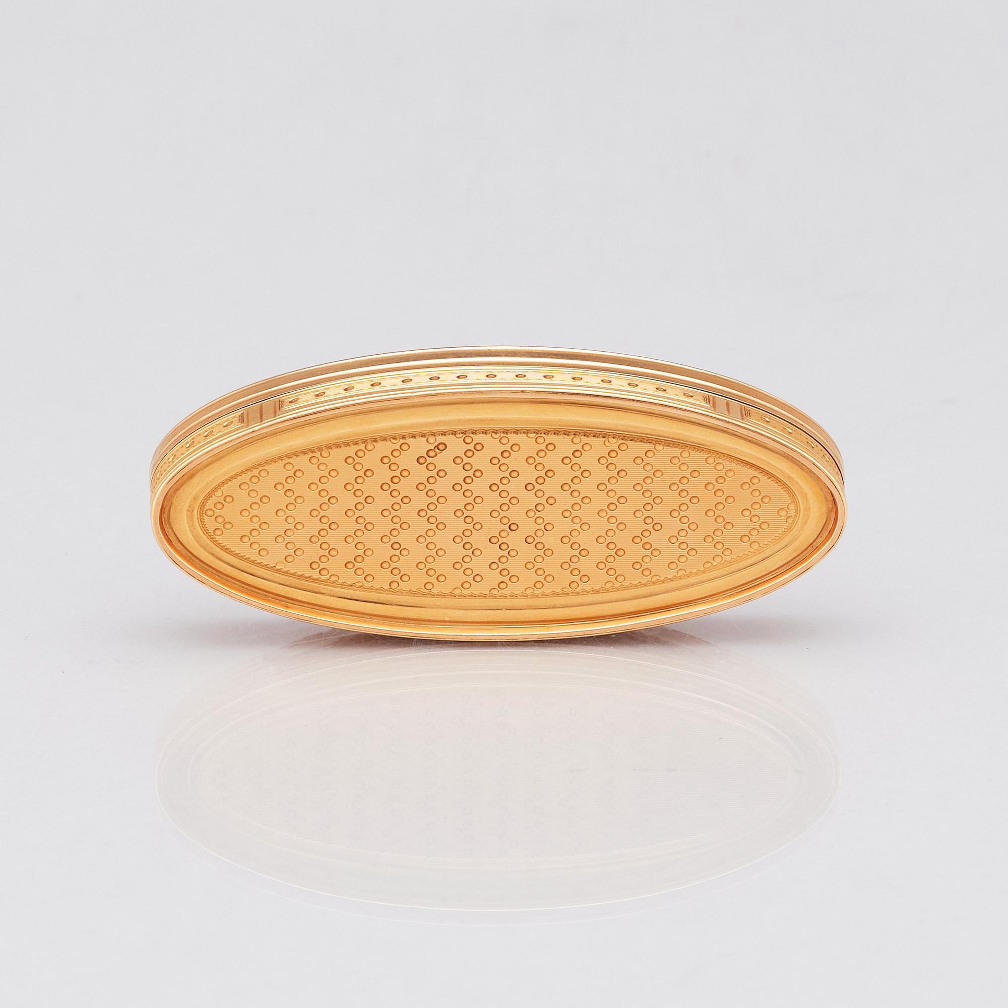 Dosa, guld 18K, Paris 1789-1791, kontrollör Jean-François Kalendrin.
