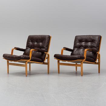 A pair of Bruno Mathsson 'Ingrid' easy chairs, DUX.