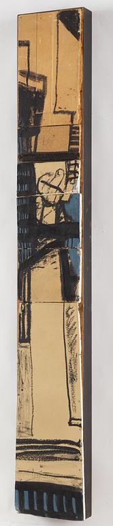 Arvid Pettersen, signed AJP and dated -90 on verso. Mixed media on panel.