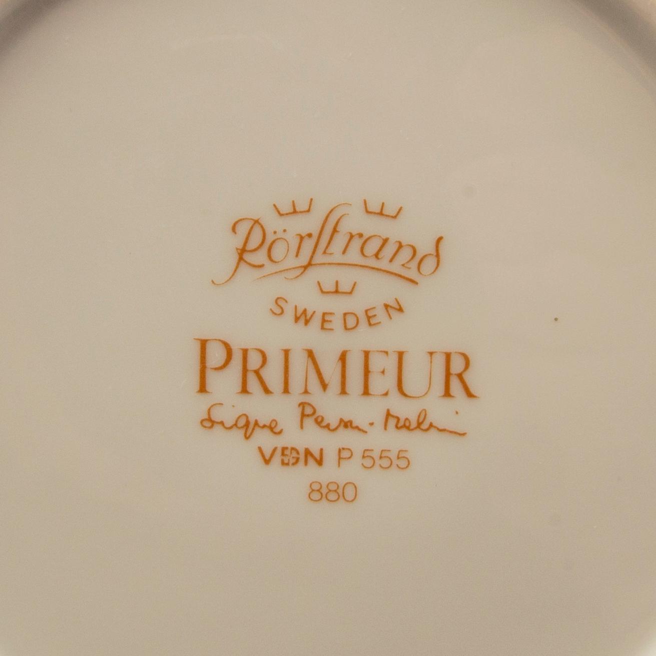 Signe Persson-Melin, servis 14 dlr "Primeur" Rörstrand sent 1900-tal.