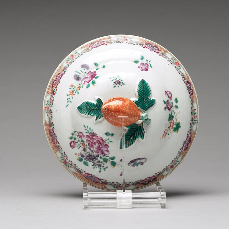 A famille rose tureen with cover, Qing dynasty, Qianlong (1736-95).