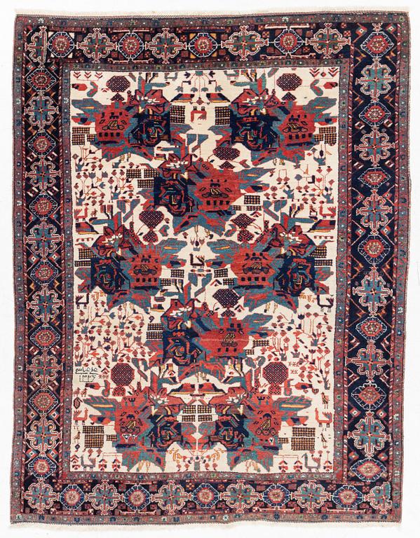 A semi-antique Afshar rug, southeastern Iran, c. 190 x 145 cm.