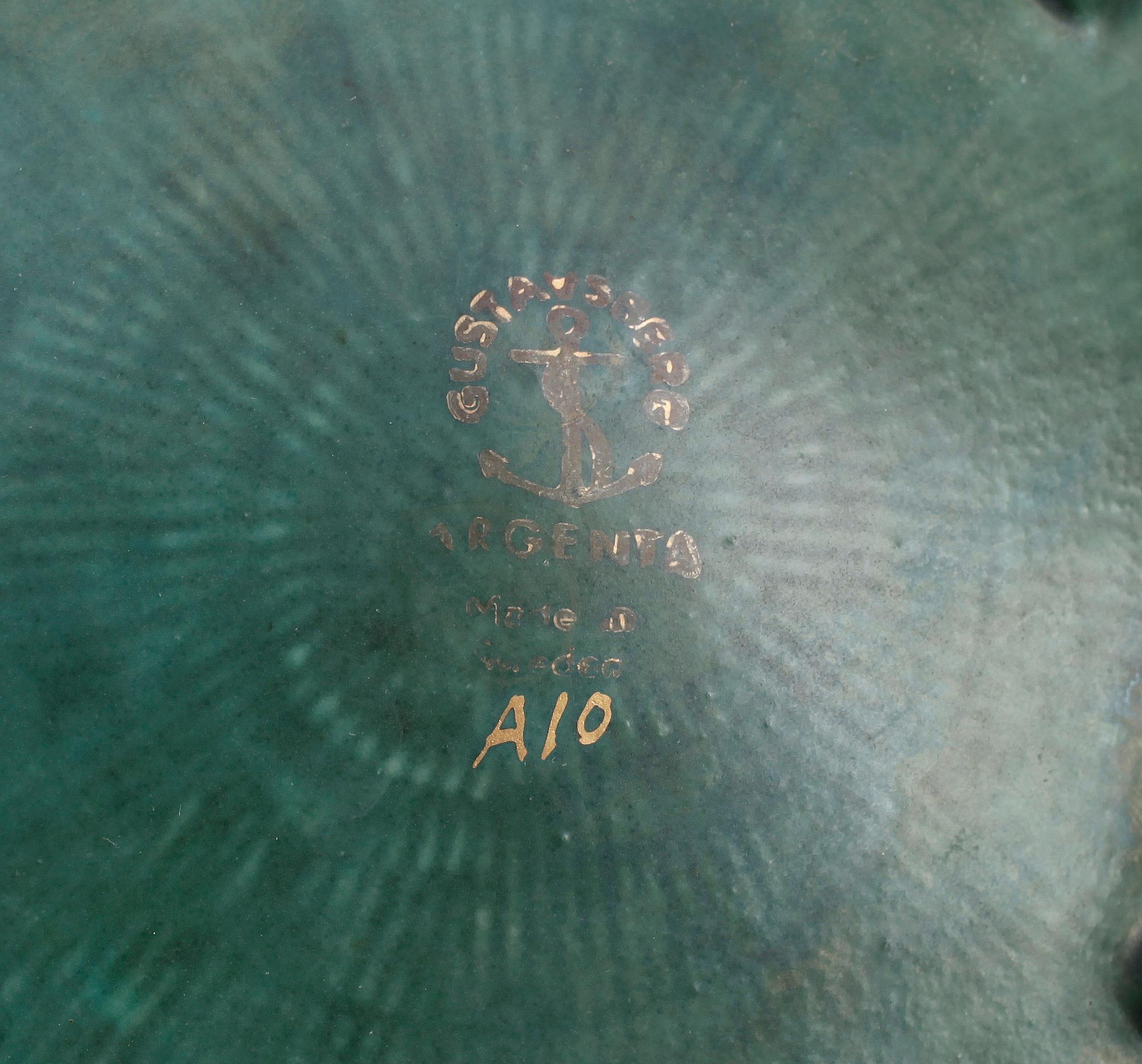 VASER samt SKÅLAR, 5 st, stengods, "Argenta", bla Wilhelm Kåge, Gustavsberg, 1936.