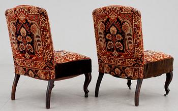 FÅTÖLJER, ett par, 1800-talets slut.