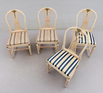 STOLAR, 4 st (2+2), gustaviansk stil, 1900-talets andra hälft.