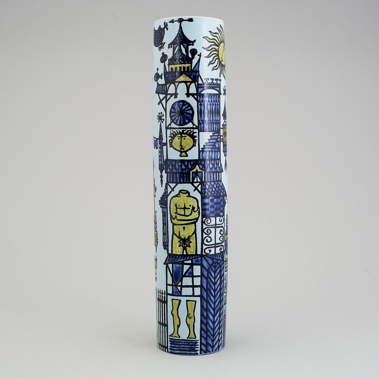 STIG LINDBERG, a "Karneval" faience vase, Gustavsberg 1950/60s.