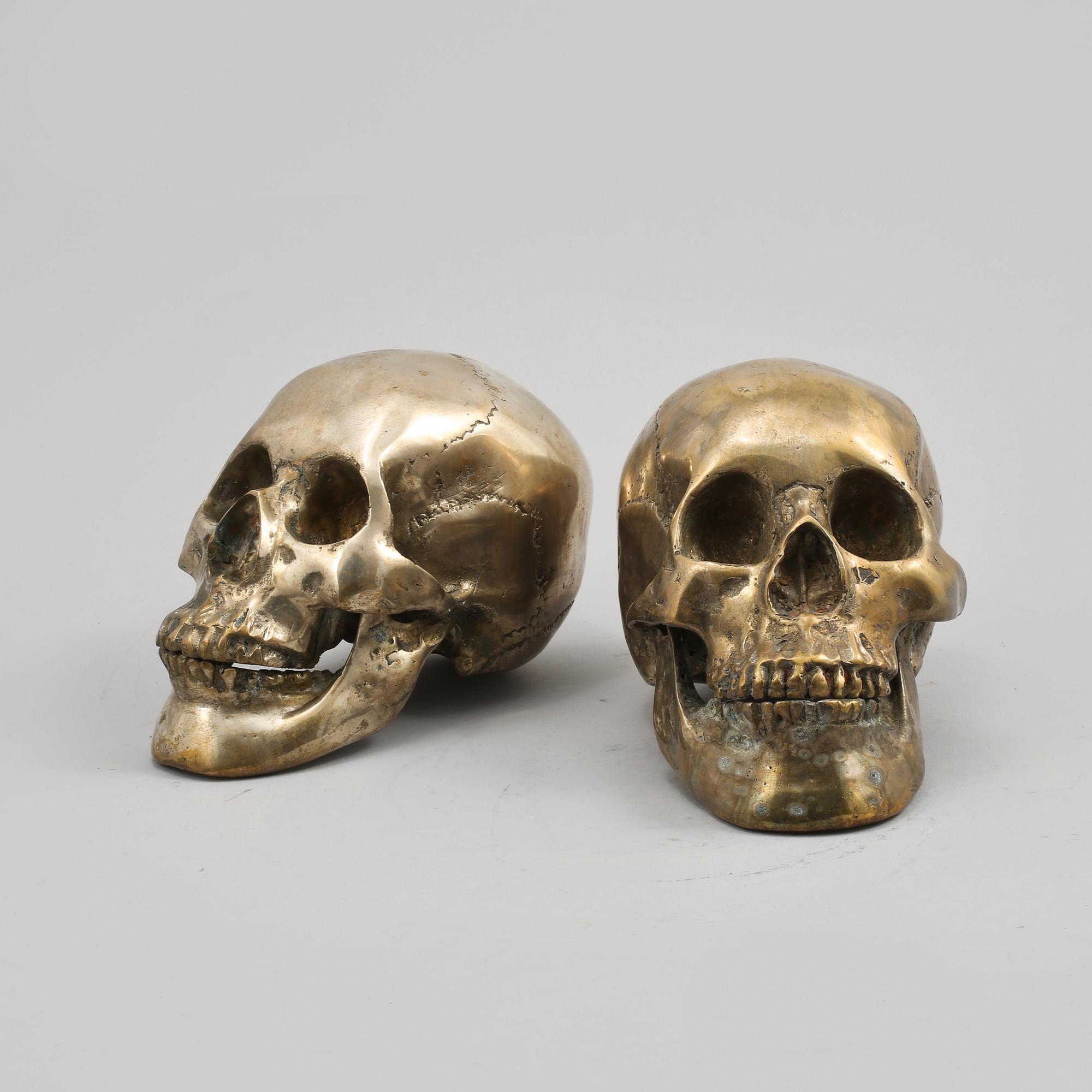 OBJEKT, patinerad metall, ett par, 1900-tal.