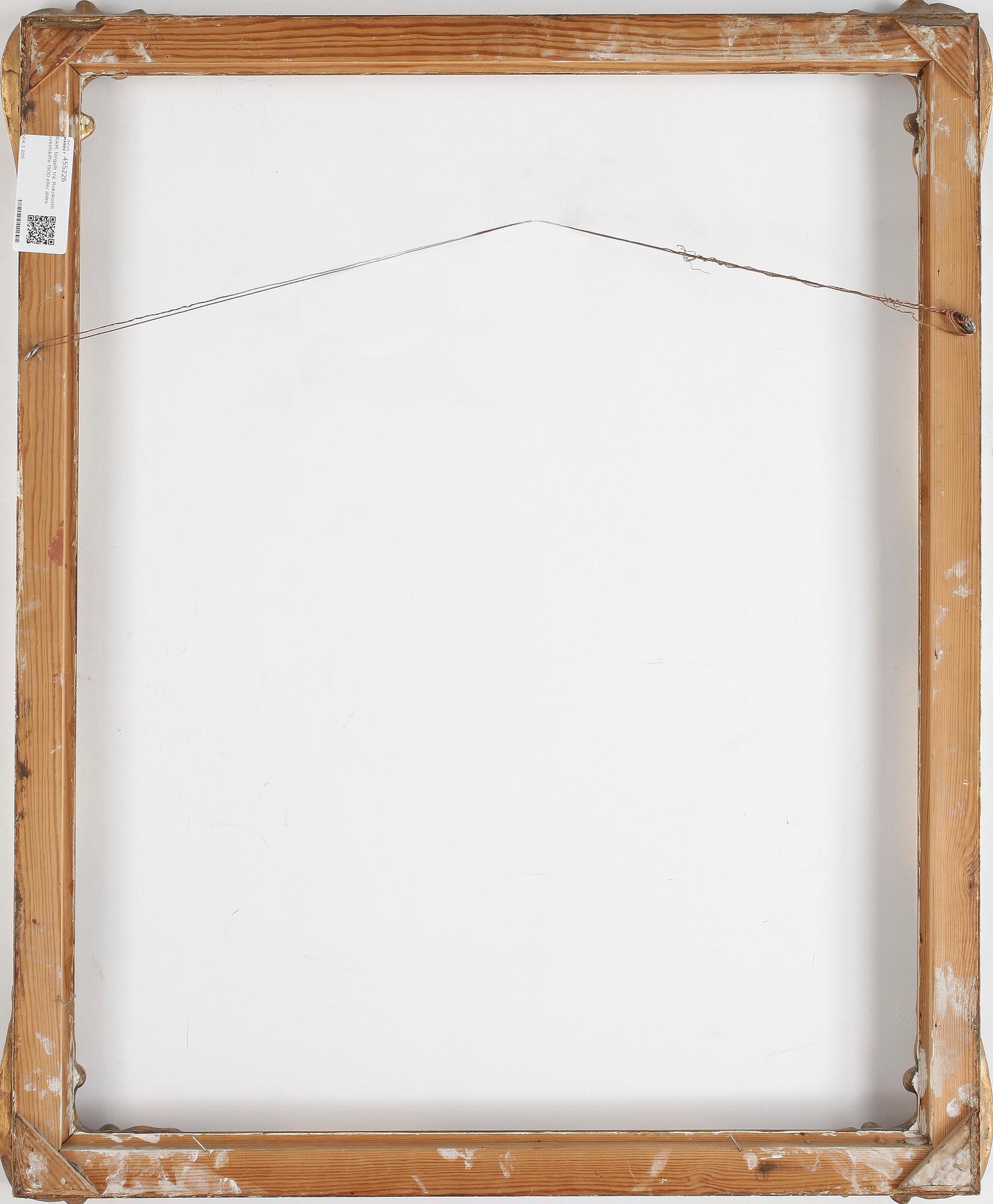 RAM, förgyllt trä. Rokokostil, sekelskifte 1900 eller äldre.