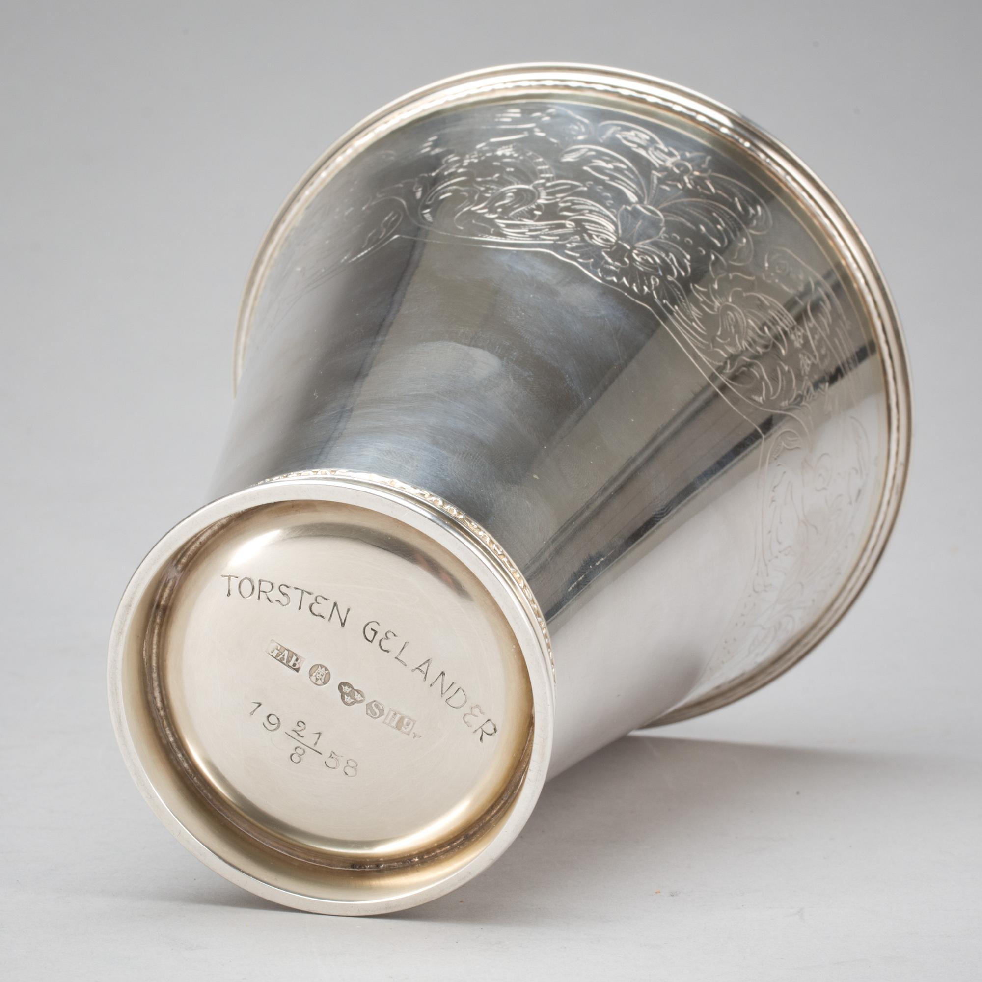 POKALVAS, silver. G.A.B 1958. Ca 370g.