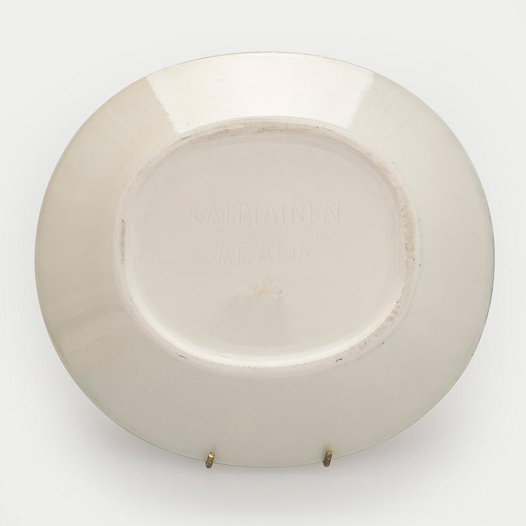 Birger Kaipiainen, dekorationstallrik, stengods signerad Kaipiainen, Arabia.