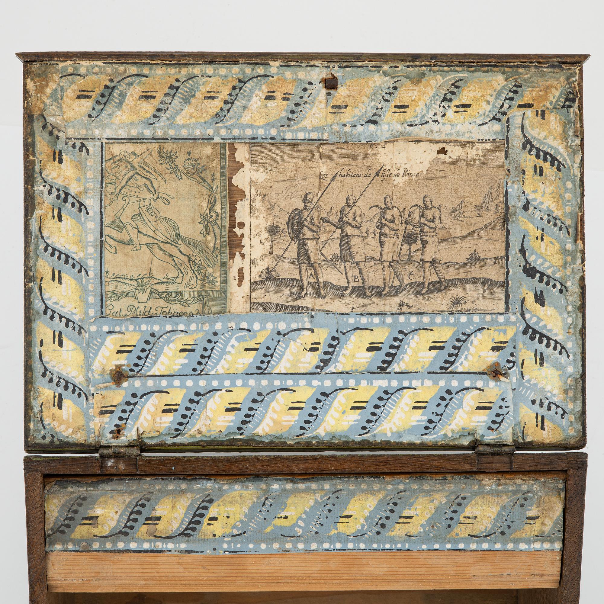 A provincial Swedish painted wooden box, dated 1806.