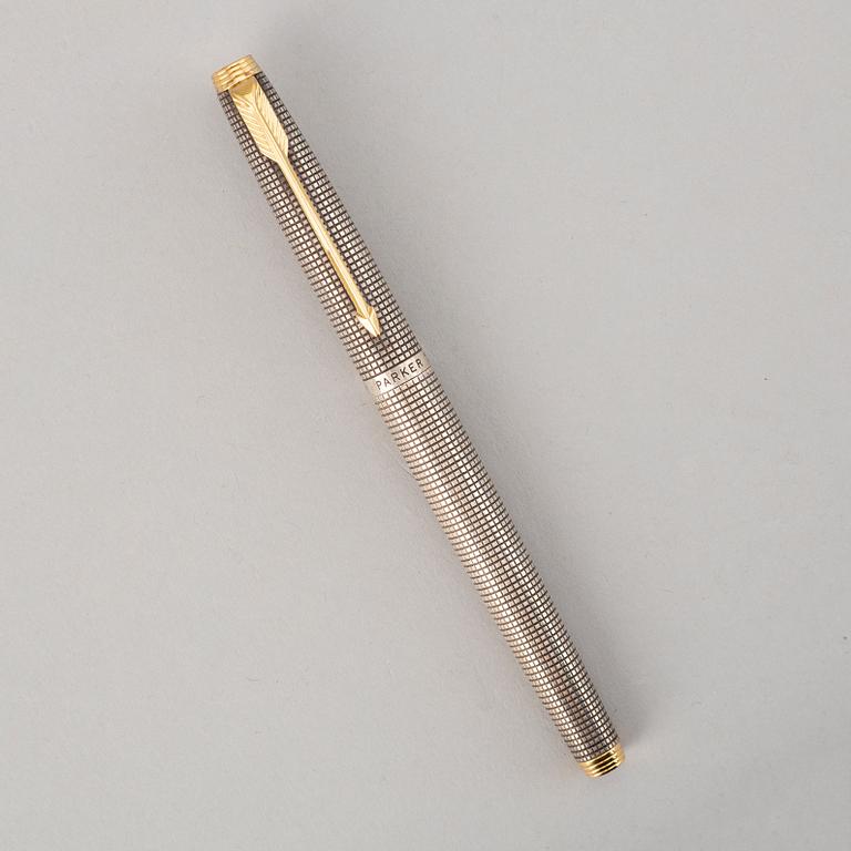 PARKER, a sterling silver fountain pen.
