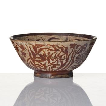 Skål, glaserat lergods, Safavid stil.