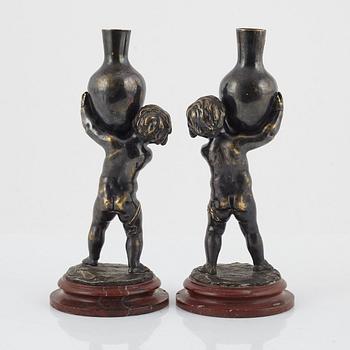Louis Kley, skulpturer/vaser, ett par, Frankrike, omkring år 1900.