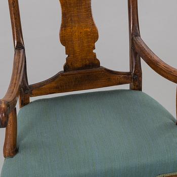 A late Baroque arm chair mid 1700.