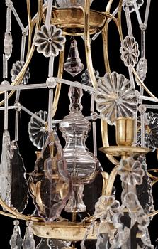 LJUSKRONA, för sex ljus. Sverige, 1700-talets andra hälft. Rokoko.