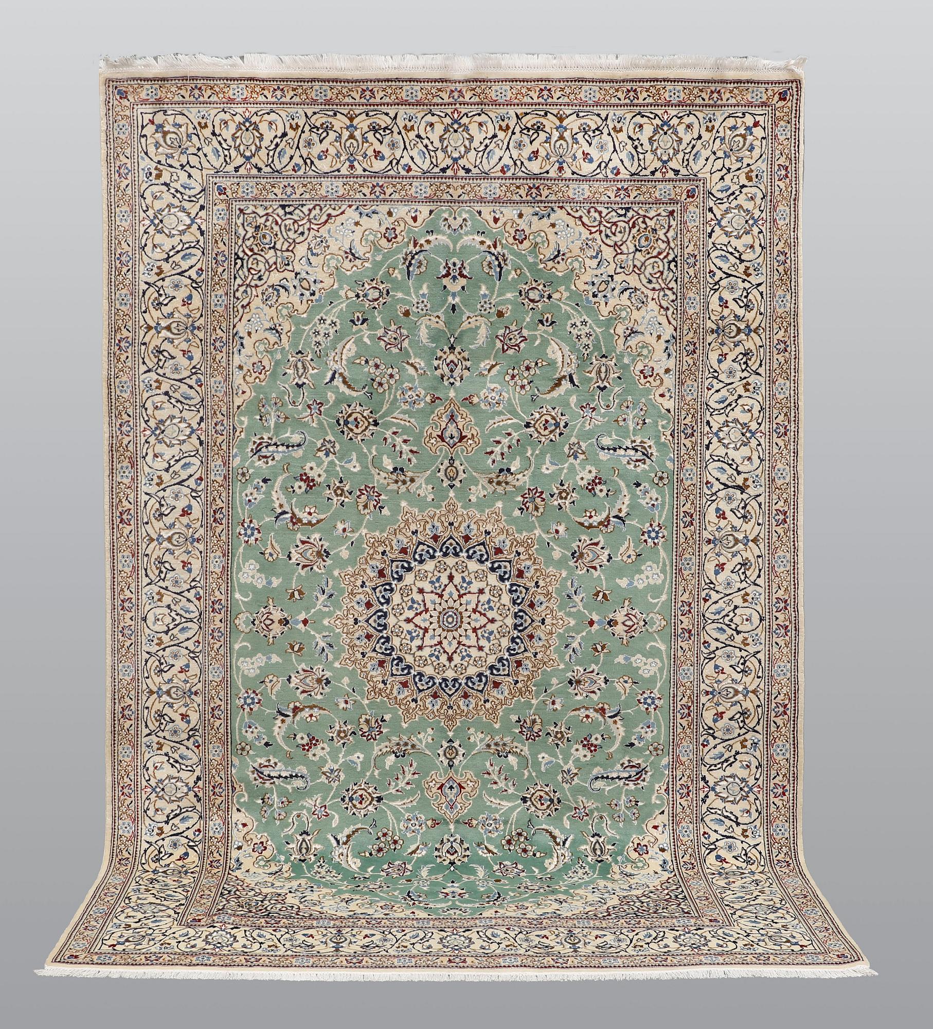 A carpet, Nain part silk so called 9 LAA 301 x 192 cm.