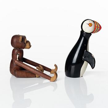 Kay Bojesen, a wooden puffin, Denmark, mid 20th century.