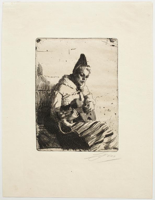 ANDERS ZORN, etching, 1898, signed with pencil.