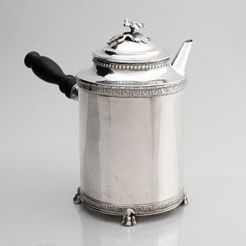 Pehr Zethelius, kaffekanna, silver, Stockholm 1783. Gustaviansk.