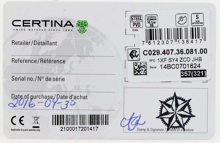 CERTINA, DS-1, Powermatic 80, wristwatch, 40 mm.