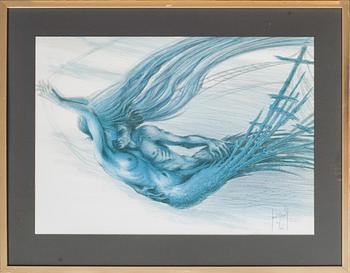 FRANCIS DE LASSUS SAINT-GENIES, färglitografi, signerad och numrerad 51/200.