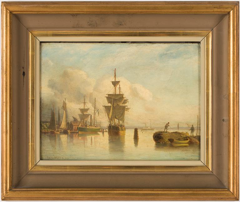 PER WILHELM CEDERGREN. Olja på pannå. Signerad P.V.Cedergren och daterad 1884.