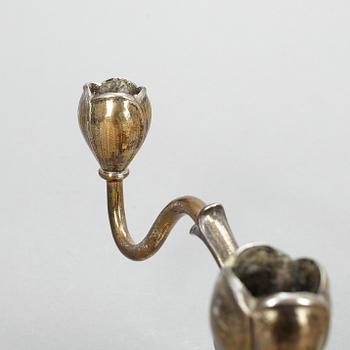 LJUSSTAKAR, ett par, W A Bolin, silver, 1950.