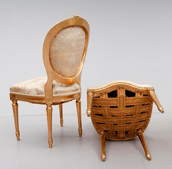 SALONGSGRUPP, 3 delar, gustaviansk stil, 1900-talets första hälft.