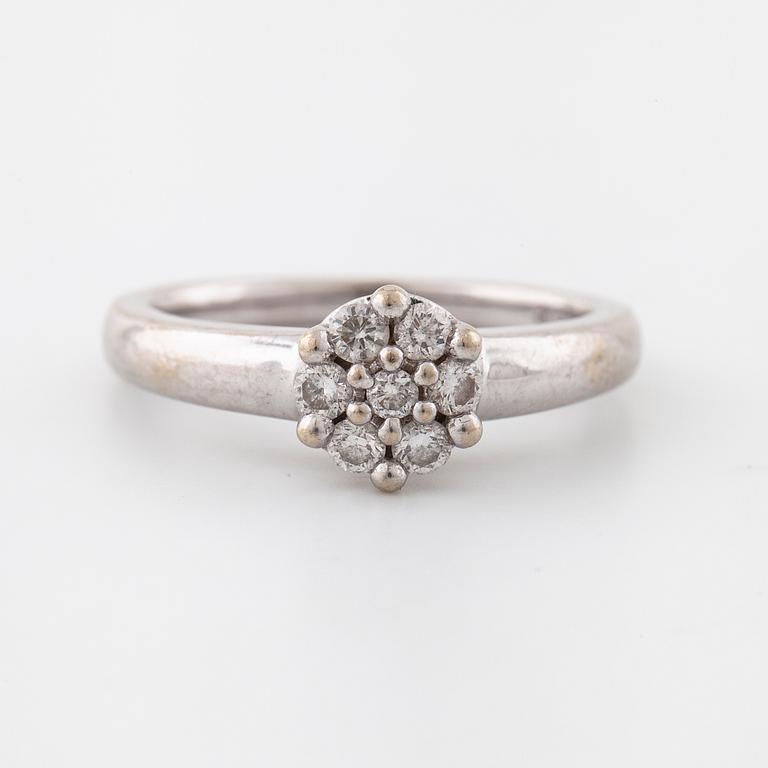 A brilliant cut diamond ring.