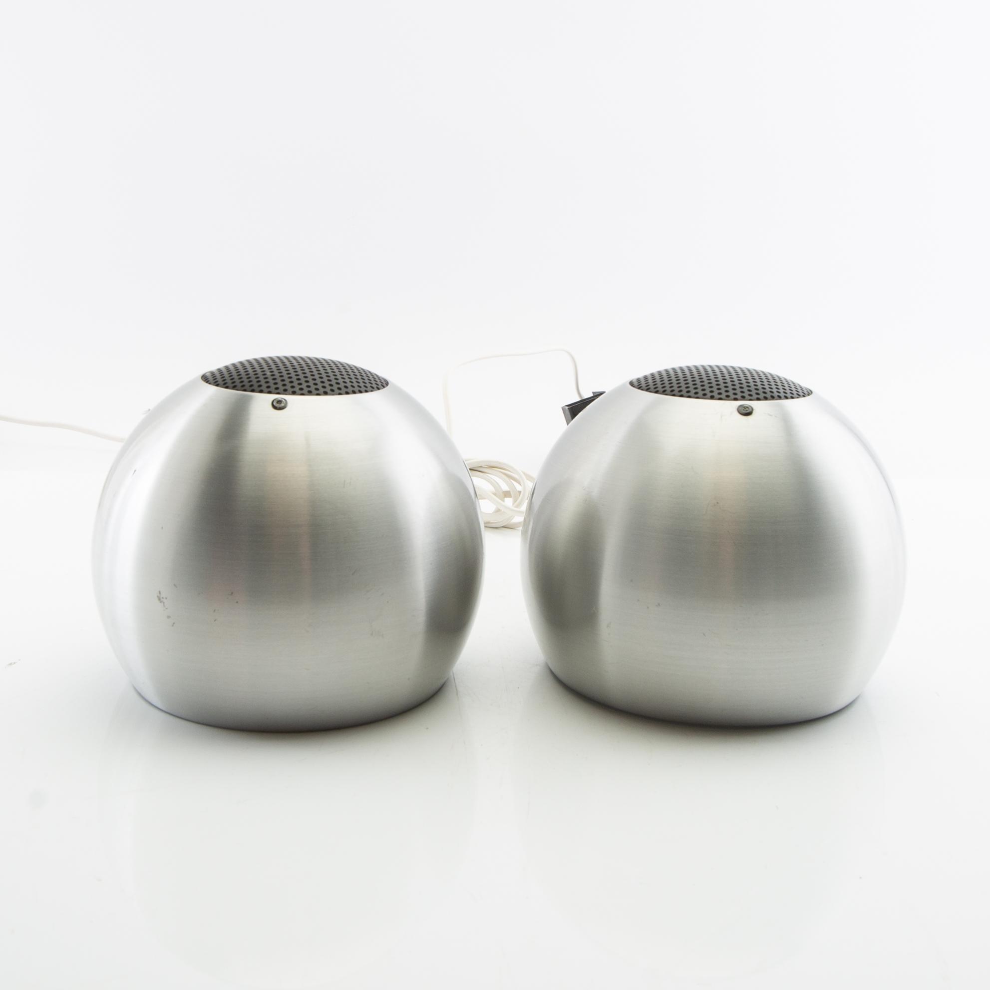 Wall lamps a pair and table lamp "Klot 3" Hemi late 20th century.