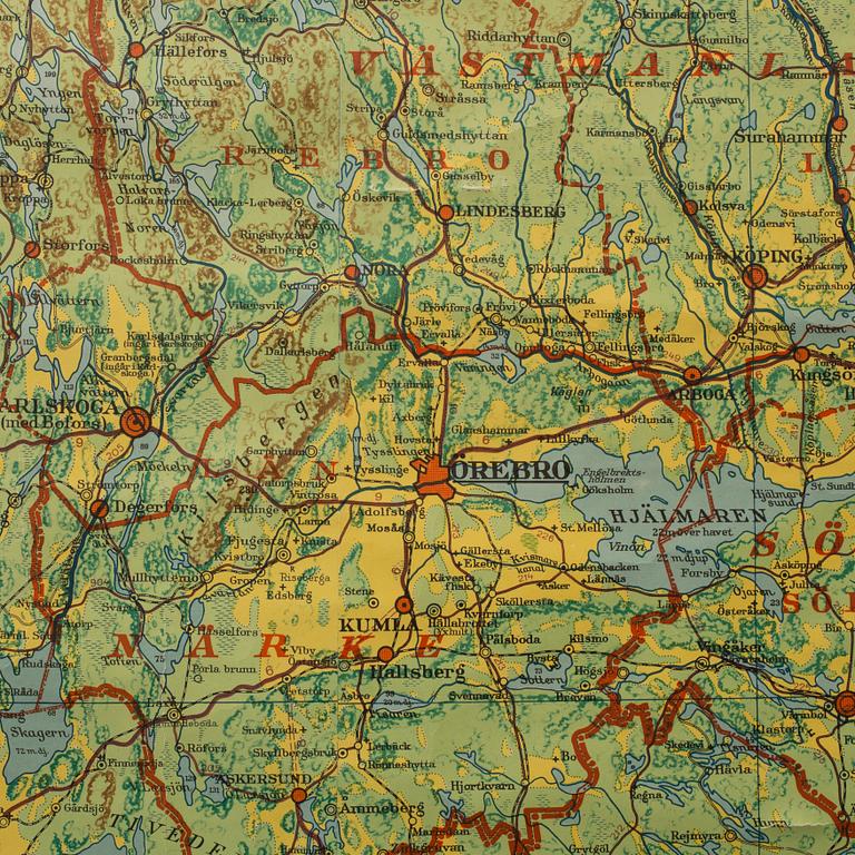 SKOLKARTA, P.A. Norstedt & Söners, 1930-tal.