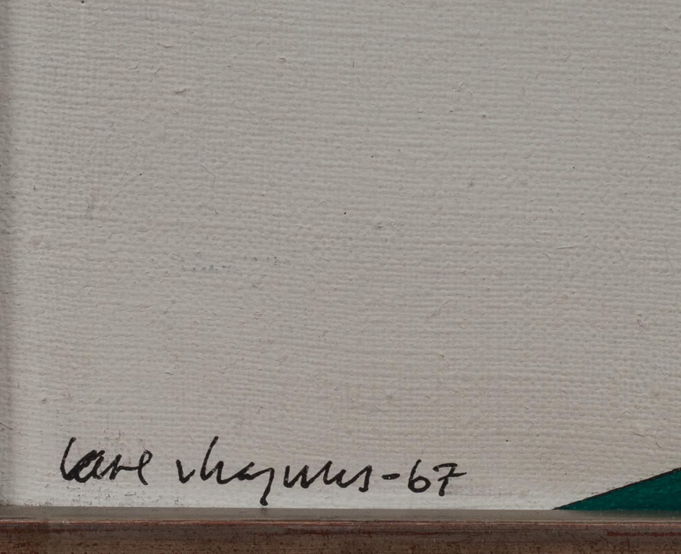 CARL MAGNUS, olja/blandteknik på duk, signerad och daterad -67.